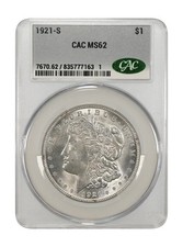 1921 S MORGAN SILVER DOLLAR CAC MS62 ***LAST YEAR & JUST GRADED*** picture