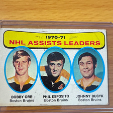 Topps 1971-72 League Leaders Assists #2 Orr Esposito Bucyk Boston Bruins picture