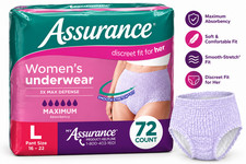 Assurance Women's Incontinence Postpartum Underwear Large Max Absorbency 72ct picture