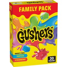 Gushers Fruit Flavored Snacks, Tropical and Strawberry Flavors, 20 Ct, 16 oz picture