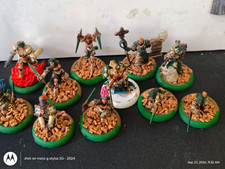 Lot of 10 Painted Tabletop Miniatures Warmachine Warhammer w/ Green Round Bases picture