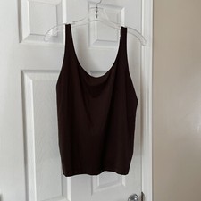 Chicos Women Tee Sz 2 Sleeveless Tank Top Pretty Brown Straps picture
