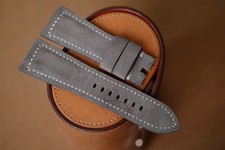Handmade gray suede strap watch watch band size 27/22 (or any size 22 24 26 27) picture