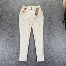 Indero Scuba Pant Women's M White Polyester Ankle Skinny Business Preppy Stretch picture