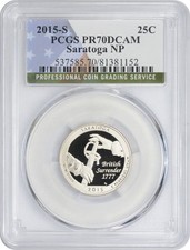 2015-S Flag Clad Saratoga National Park Quarter PR70DCAM PCGS Proof 70 DC picture