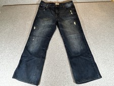 Aeropostale Jeans Men 36x30 Benton Original Bootcut Dark Wash Wide Leg Y2K Faded picture