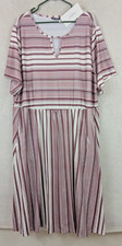 NWT Bloomchic sz USA 26 Midi to Maxi Knit Dress ss mauve ivory stripes 0156 picture