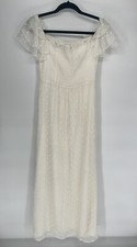 Modcloth Southern Belles Ringing Maxi Boho Bridal Dress In Ivory Large Size S picture