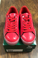 PUMA Basket Patent Ice Fade Men's Red Low Top Lace-Up Athletic Sneaker 363094-01 picture