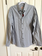 Mossimo Supply Co. New Men's M Gray White Striped Button-Down Pockets picture