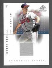 Greg Maddux HOF 2001 SP Game Used Edition Authentic Fabric Game Jersey Gray picture
