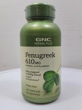 GNC Herbal Plus Fenugreek 610mg 100 Capsules Exp 9/27 picture