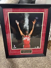 LeBron James 2009/10 MVP UDA Signed Cavaliers (Chalk Toss) 16x20 Framed Photo 🔥 picture