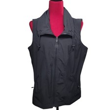 Zenergy by Chicos Women Black Full Zip Active Vest Funnel Neck Size 2X picture