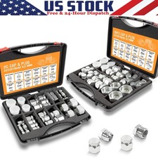 128PCS JIC & ORFS Hydraulic Cap & Plug Hose Tube Pipe Fitting Kit Cap & Plug Kit picture