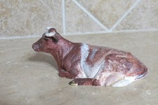 Vintage Schleich 13211 CM Laying Cow Retired custom SHORT HORN farm cattle toy picture