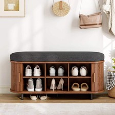 43.3 inch Shoe Storage Bench, 3 Tier Shoe Rack Bench Organizer with Storage, Cus picture