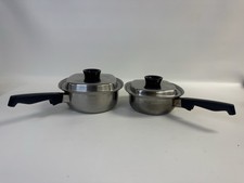 Vtg Aristo-Craft 4 Pc Set Stainless Steel Square Cookware Sauce Pans Skillets picture