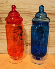 Vintage Takahashi Japan Glass Apothecary Jar 11” Tiered Lid MCM Choose Color picture