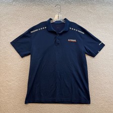 U-Haul Polo Shirt Large XL Mens Navy Blue Employee Work Uniform Reflective picture