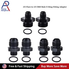 2PCS AN6 AN8 AN10 Flare to 6AN 8AN 10AN ORB Male O-Ring Fitting Adapter Black picture