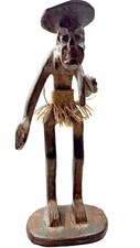 Vintage African Art Tribal Hand Carved Wood Male Figurine Statue Folk Art picture