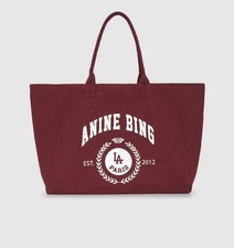 Anine Bing Leo Canvas Tote Collegiate - Fig picture