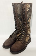 Vintage Chippewa 29401 Snake Boots 9D USA Camo Leather Lace Up Hunting picture