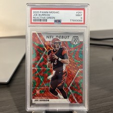 2020 Panini Mosaic - Joe Burrow #261 Reactive Green Mosaic Prizm (RC) PSA 9 picture