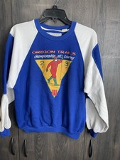 Vintage Oregon Trail Championship Ski Touring Sweatshirt Adult Large Blue/White picture
