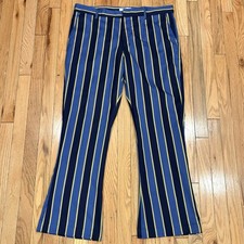 Madcap England Retro Hendrix Stripe Flare Trousers Bell Bottom Pants Size 38R picture