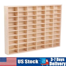 1/64 Wooden Display Storage Cabinet 60 Grids for Wheels Diecast Car Matchbox picture
