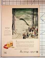 1945 Marianne Appel Ski Trail Art Print Beer Ad United States Brewers Foundation picture