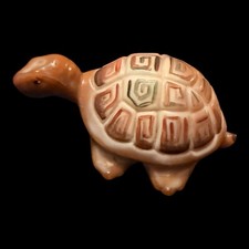 VTG Fenton Chocolate Slag Glass Hand Painted Turtle Figurine Signed 4.5” picture