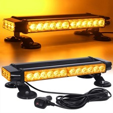 Amber LED Strobe Light Bar 12V Magnetic 360° Warning, 7 Flash Modes picture