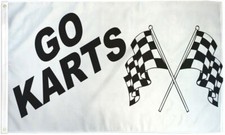 Go Karts Flag 3x5 Go Kart Racing Banner Sign Cart Racing Go Carts Here 100D picture