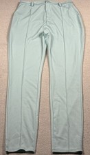 Retro Stage Sheer Dress Pants Women Medium Teal Blue Straight Leg Taper NWOTB10 picture