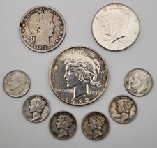 2.60 Face Value 90% Junk US Silver Mixed Lot $1 Peace Dollar Halfs Dimes SM-iA9 picture
