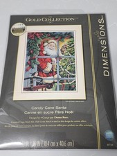 Dimensions Gold Collection Candy Cane Santa Counted Cross Stitch Kit 8734 2004 picture