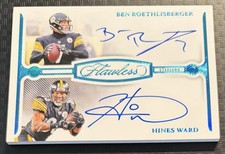 2024 Panini Flawless Ben Roethlisberger Hines Ward Platinum 1/1 Dual Auto picture