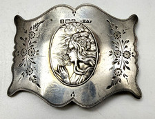 Antique Arthur J. Smith England Silver Art Nouveau Galaxy/Lady Belt Buckle 1908 picture