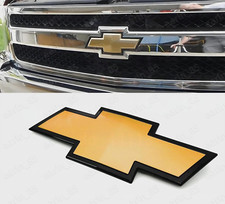 Front Bowtie Emblem Gold Black 2007-13 Silverado 1500 & 2007-2010 2500HD 3500HD picture