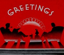 Lot 12 Vintage Christmas Gift Cards Unused 1930's 1940's Art Deco Silhouette Red picture