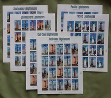Combo: 2 each of SOUTHEASTERN 37¢, PACIFIC 41¢, GULL COAST 44¢ Lighthouses Stamp picture