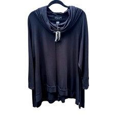 Grace The Perfect Fit Women 2X Black Cowl Neck Long Sleeve Tunic Top NWT picture