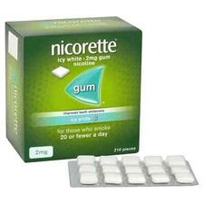 Nicorette Gum Icy White 2mg 210 Pieces - SHIPS EXTRA SUPER FAST FROM USA picture