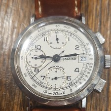 Jaguar Retro Collection Automatic Swiss Valjoux 7750 White Dial. picture