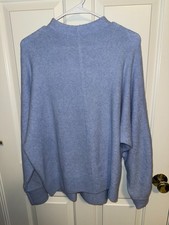 LOFT Women’s Large Light Blue Mock Neck Sweater Pullover NWT picture