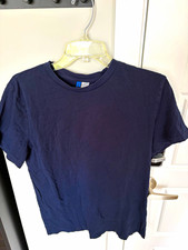H&M Basic Men Blue Solid Crew Neck Short Sleeve Regular Fit T-Shirt M picture