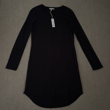 Sundry Women’s T-shirt Dress Size 2 Black Long Sleeve NWT picture